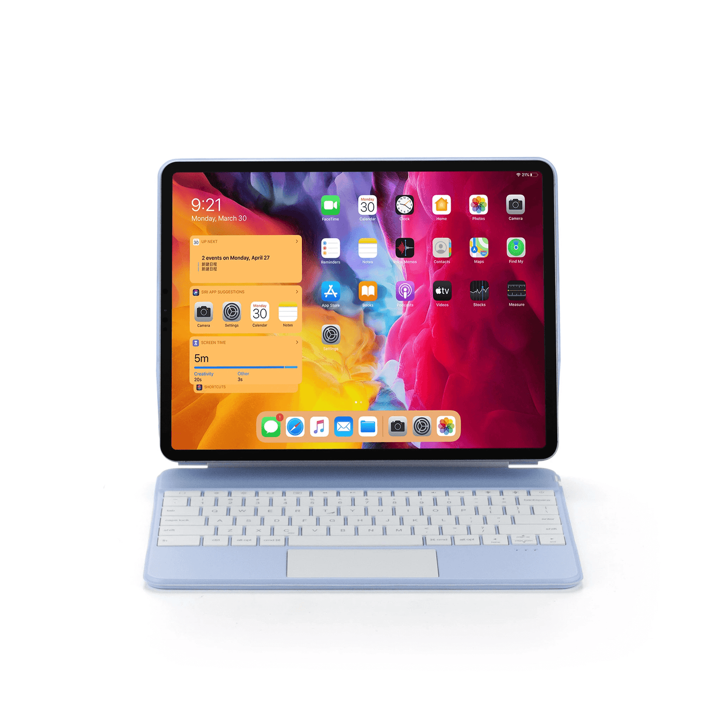 iPad Pro 13 Inch (2024) Bluetooth Magnetisch Toetsenbord Blauw