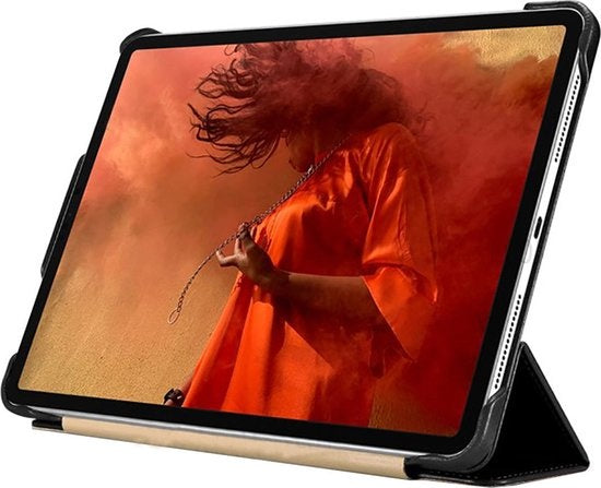 iPad Air 13-inch (2024) Luxe Smart Cover Leer Zwart