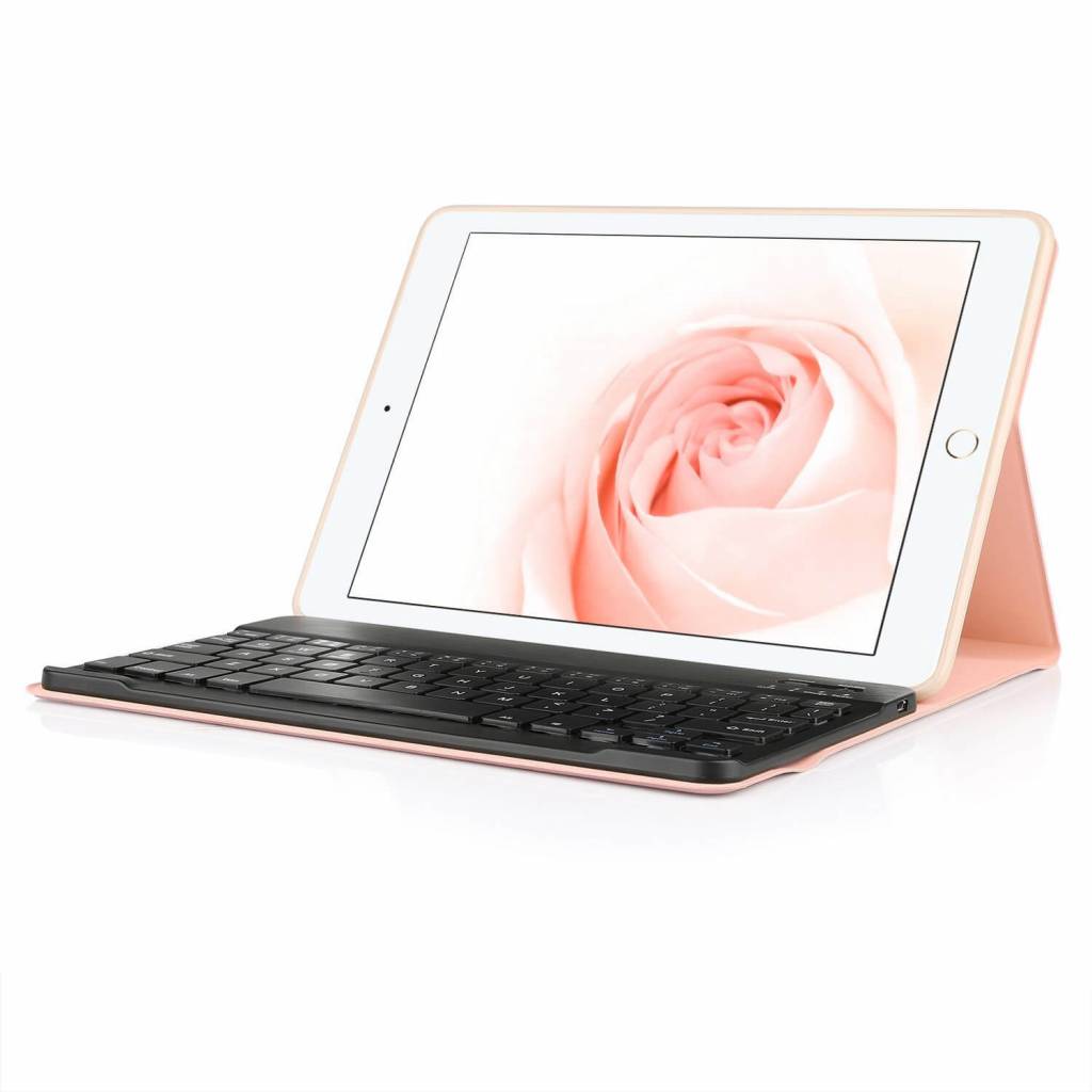 iPad Mini 5 hoes met afneembaar toetsenbord roze