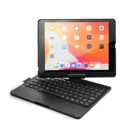 iPad 2019 10.2 Toetsenbord draaibare case zwart