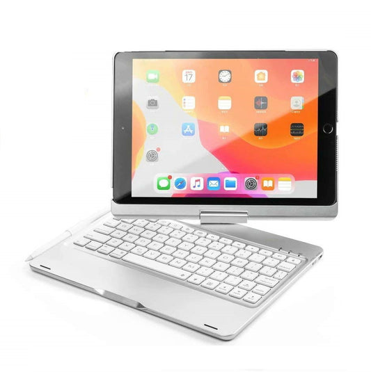 iPad 2019 10.2 Toetsenbord draaibare case zilver