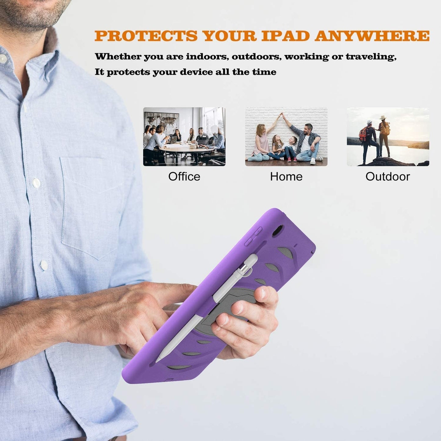 iPad 10.2-inch (2019/2020/2021) Hoes Protector Paars