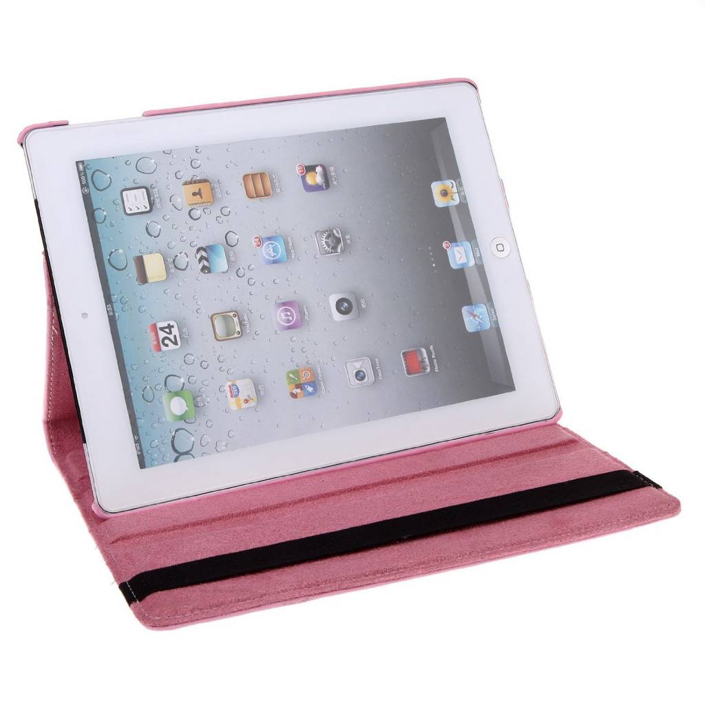 iPad Air 2 hoes 360 graden licht roze leer