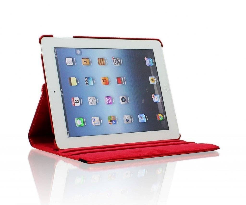 iPad Pro 9.7 hoes 360 graden rood leer