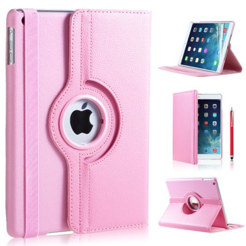 iPad 2017 hoes 360 graden licht roze leer