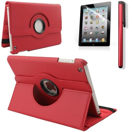 iPad Mini 5 hoes 360 graden leer rood