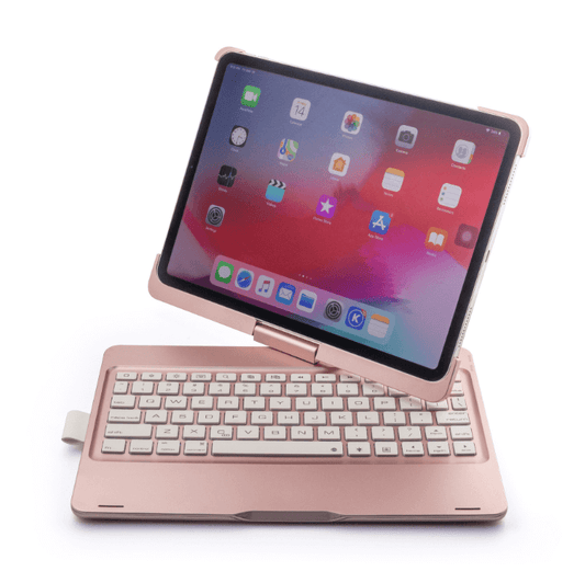 iPad Pro 11 toetsenbord draaibare case roze