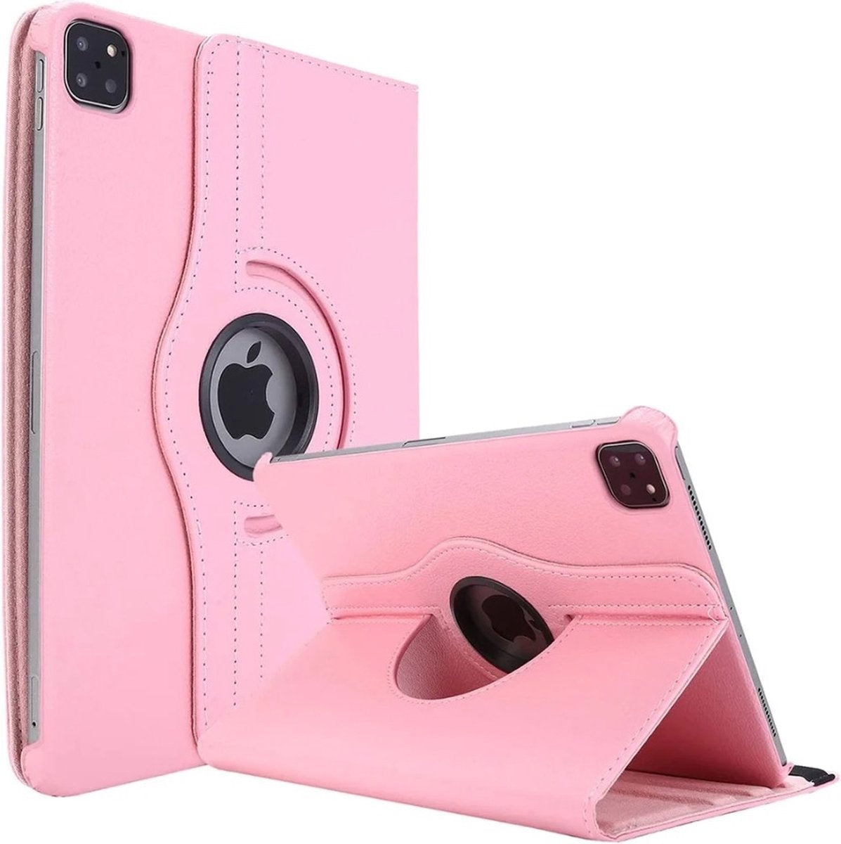 iPad Air 13-inch (2024) 360 Graden Hoes Licht Roze Leer