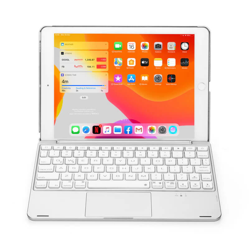 iPad Air 2019 toetsenbord hoes zilver met touchpad