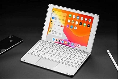 iPad 2018 toetsenbord hoes zilver met touchpad, muis en bluetooth