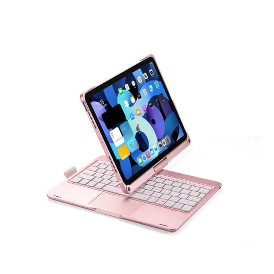 iPad Pro 11 inch 2020/2021/2022 Toetsenbord Case Rosé Goud 360 graden draaibaar met Touchpad  Muis