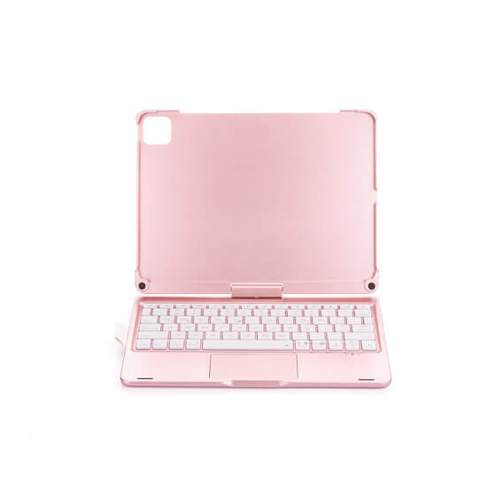 iPad Pro 11 Inch (2024) Toetsenbord Case Rosé Goud 360 graden draaibaar met Touchpad Muis