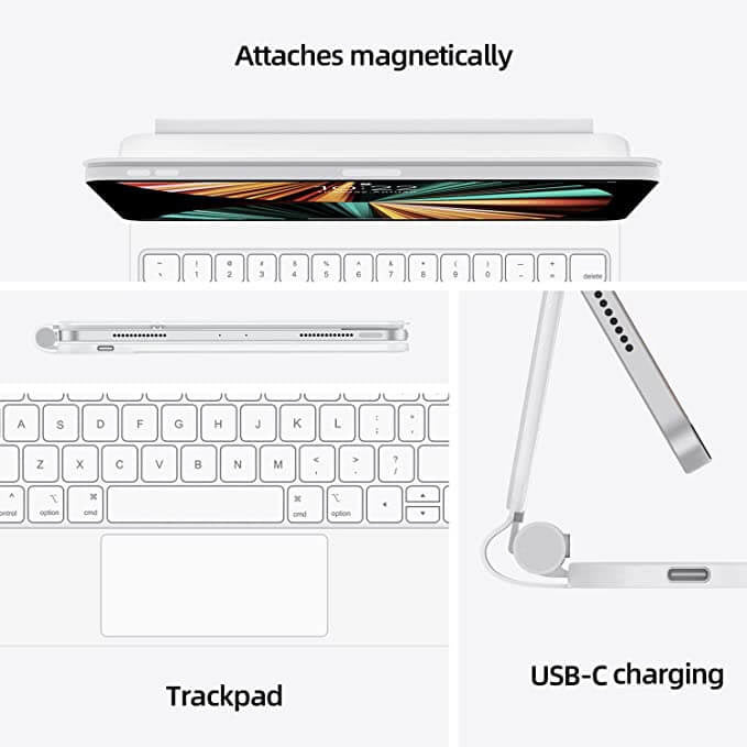 iPad Pro 11 (2022/2021/2020/2018) Bluetooth Magnetisch Toetsenbord Wit