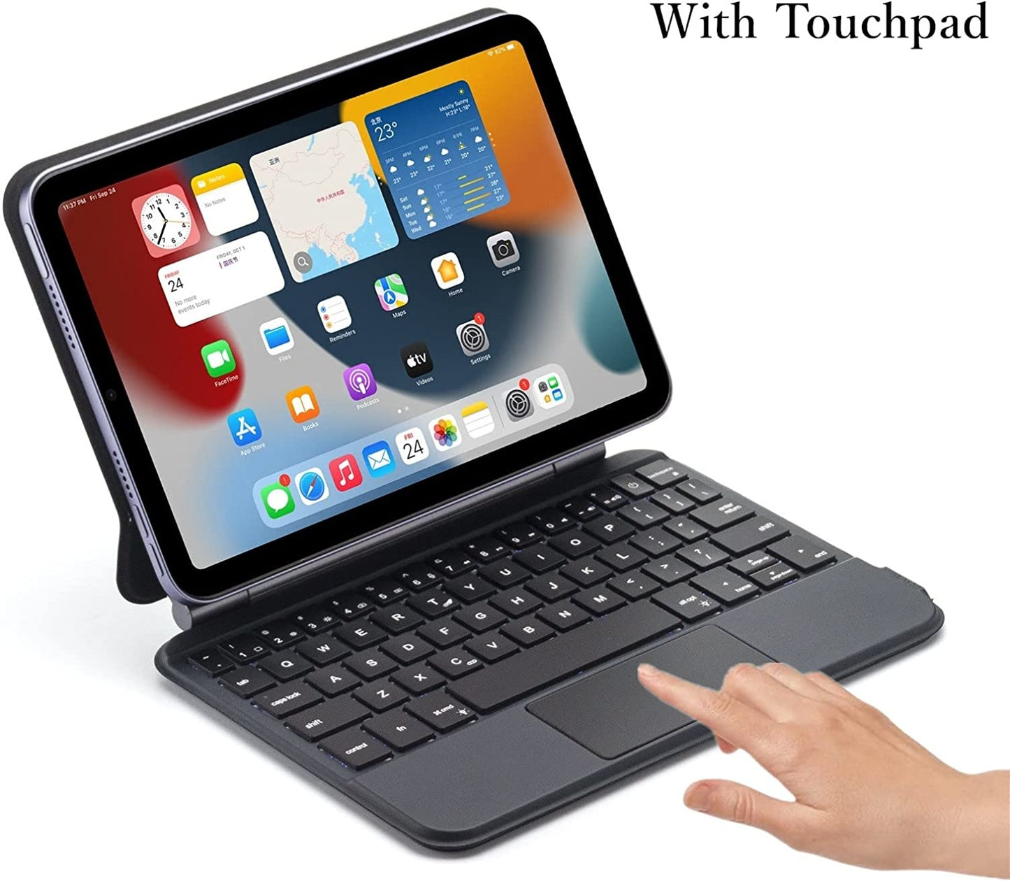 iPad Mini 7 Bluetooth Magnetisch Toetsenbord Zwart