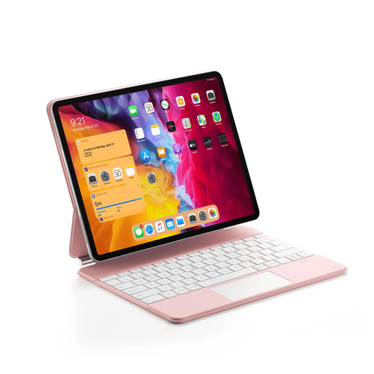 iPad Air 11 Inch 2024/ 10.9 Inch 2022/2020 Bluetooth Magnetisch Toetsenbord Roze